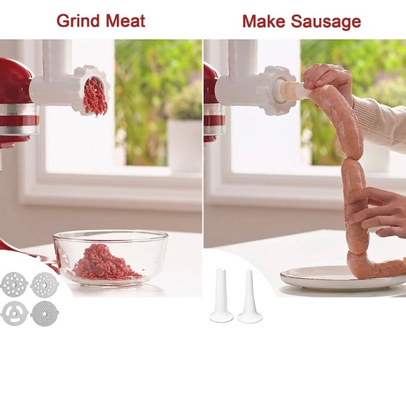 KITCHTREE Food/Meat Grinder Attachment for KitchenAid Mixers w/ Sausage … - Picture 5 of 5